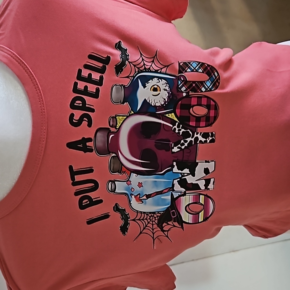 Upcycled Pink Coral Crop Top Graphic Tee Size Large - Picture 12 of 17